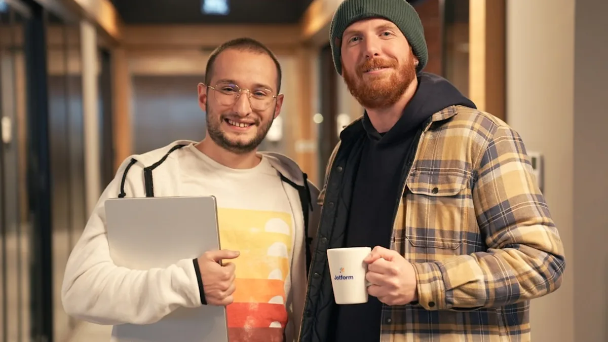 Small business team working in an office